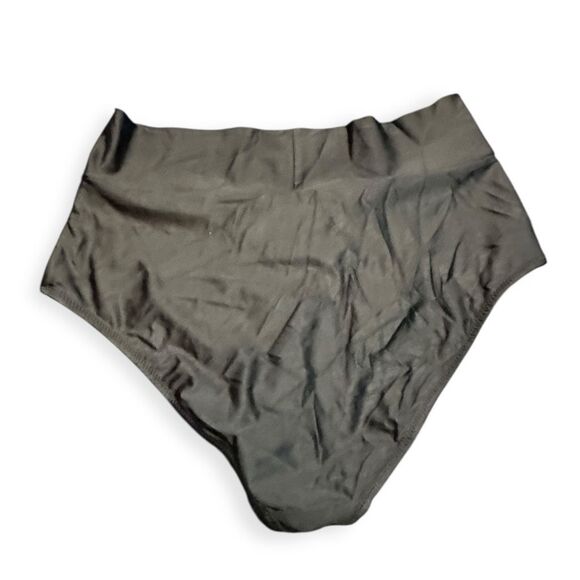 AERIE Women’s Black Crossover High Waisted Bikini Bottom Size Medium - Picture 4 of 6